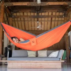 Ticket To The Moon "Original Hammock" - Orange/ Dark Grey -Camping-Ausrüstung Verkaufsgeschäft 2018 05 19 hammock original orange dark grey TMO3503 king size TMK3503 house interior girl cute ticket to the moon 2