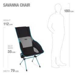 Helinox Savanna Chair - Black -Camping-Ausrüstung Verkaufsgeschäft 2021SavannaChair Black 6DimsMetric 1614119345159 800x