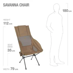 Helinox "Savanna Chair" - Coyote Tan -Camping-Ausrüstung Verkaufsgeschäft 2021SavannaChair CoyoteTan 6DimsMetric 1615258612300 800x