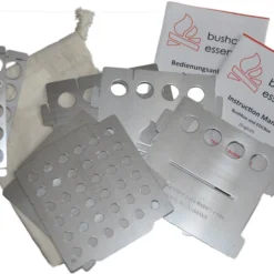 Bushcraft Essentials "Bushbox" -Camping-Ausrüstung Verkaufsgeschäft Bushbox disassembled transparent extracted