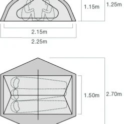 Exped "Lyra III" -Camping-Ausrüstung Verkaufsgeschäft Dimension Lyra203